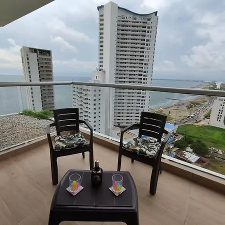 Vista Al Mar, Gym, Piscina, Playa, Piso 14 Apartamento Cartagena